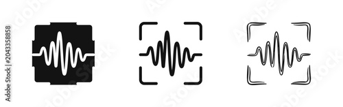 Cuadro en lienzo Audio Waveform and Sound Frequency Icon Set
