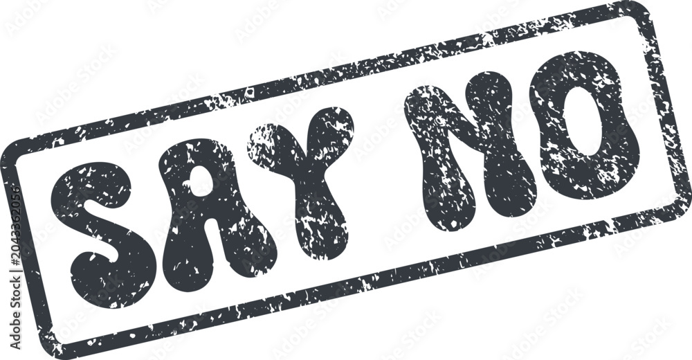 Αυτοκόλλητο Official Say No Rubber Stamp Mark Delivering a Clear Message of Refusal or Disag