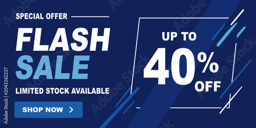Fotografia Flash Sale Up To 40 Percent Off Discount Banner
