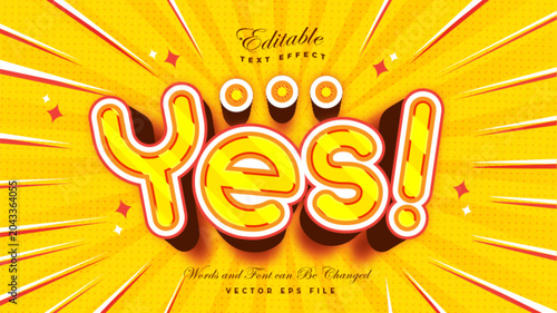 Tableau sur toile Yes Stripe Text Effect