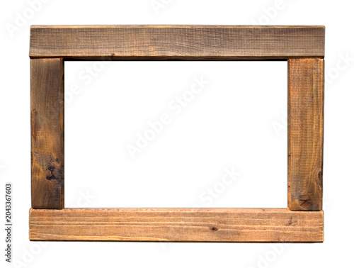 Einfacher Holzrahmen, freigestellt als PNG-Datei für die Weiterverarbeitung.