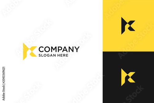 letter r and k logo design vector