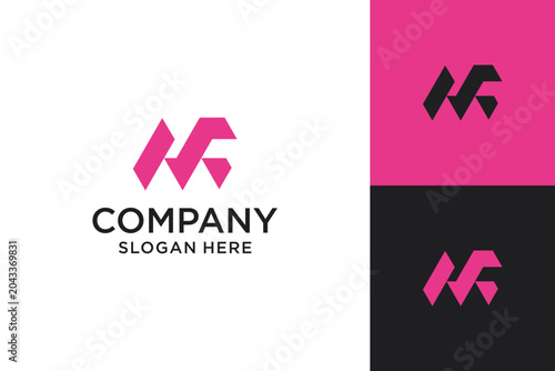 letter M and f  logo accounting design vector