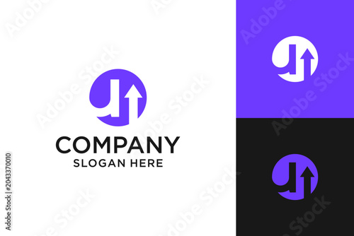 letter up arrow logo design vector