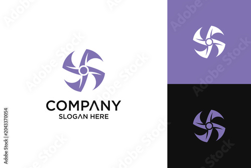 fan logo design vector illustration