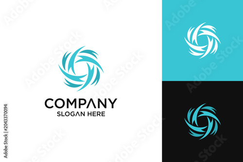 abstract vortex logo design vector