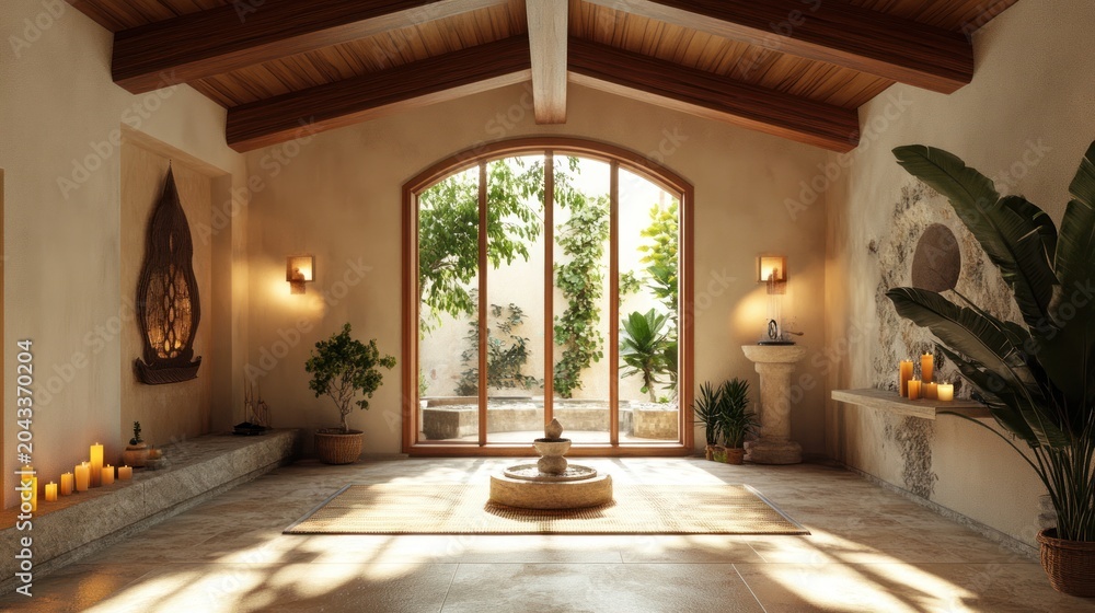 Fototapeta premium Peaceful interior, sunlit room