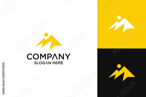 m letter outdoor logo design vector