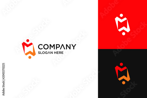 letter m w logo design vector