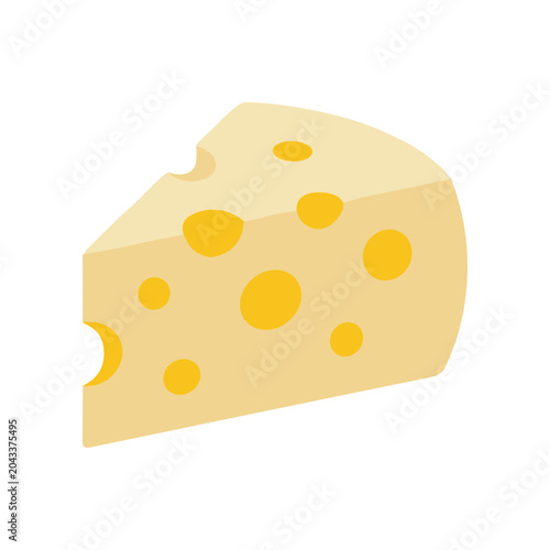 Schilderij op canvas A wedge of cheese with holes.