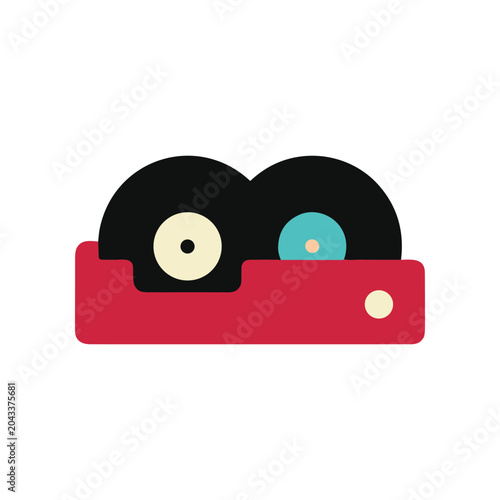Quadro su tela Vinyl Records in Red Holder.