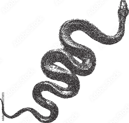 Snake y2k brutalist stipple graphic, Reptile retro halftone vector transparent png isolated, Serpent 2000s photocopy grunge tattoo design