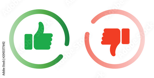 Canvas-taulu Like vs Dislike Icon