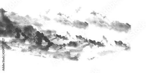 Dark storm clouds isolated on transparent background