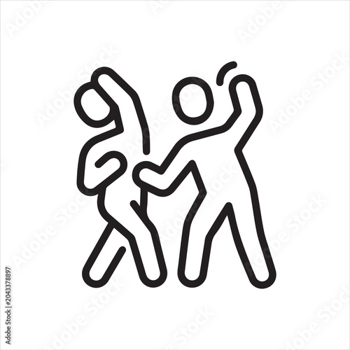 Konstfotografi Fighting people, linear icon