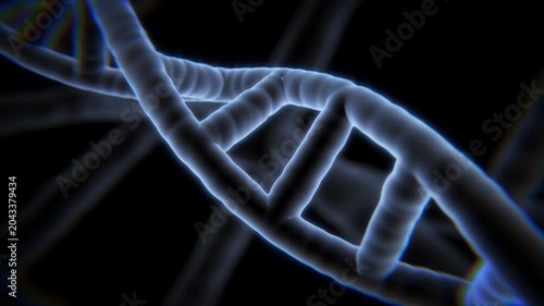 Nerve Cell Structure with DNA Background - Scientific 3D Motion Graphic