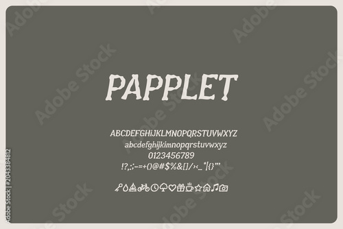 Papplet Italic Font Raw Crumpled Display Typeface For Handmade Branding Craft Posters DIY Packaging Kids Graphics Scrapbook Design And Playful Textured Typography