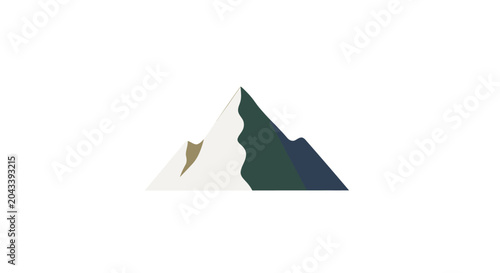 Minimalist mountain illustration with geometric shapes and a modern design aesthetic