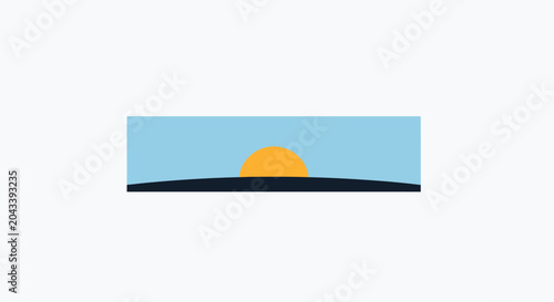 Minimalist Sunrise Over a Horizon Depicting a Calm and Peaceful Scene.