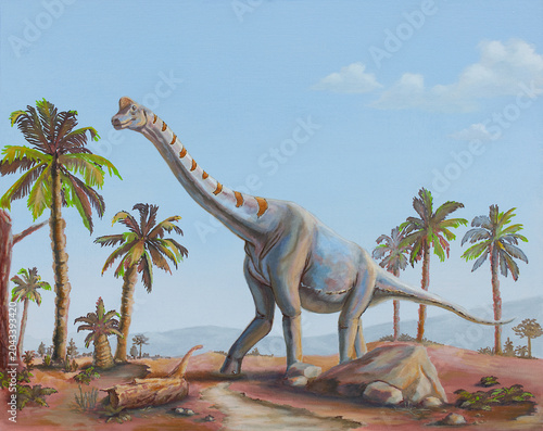Giraffatitan dinosaur painting