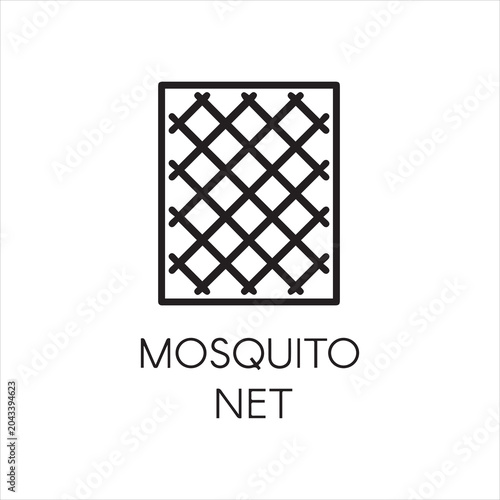 Quadro su tela Simplicity icon in linear style of mosquito nets for windows
