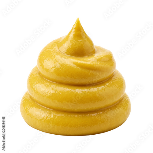 Yellow Mustard Swirl Isolated on White Background