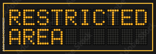 Foto Orange color led banner in word restricted area on black background