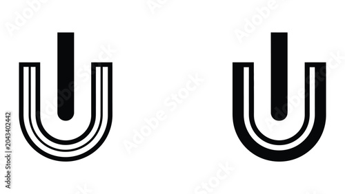 Foto Power icon set in outline and solid glyph style vector