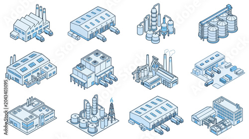 Photos Industrial buildings and factory structures.