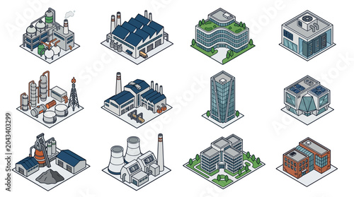 Foto Industrial buildings and factory structures.