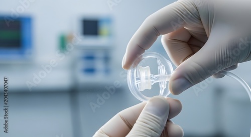 Medical professional handling petri dish.