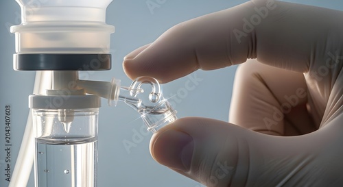 Medical professional handling vaccine vial carefully.