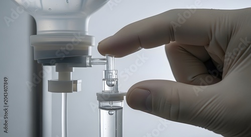 Medical professional handling vaccine vial.
