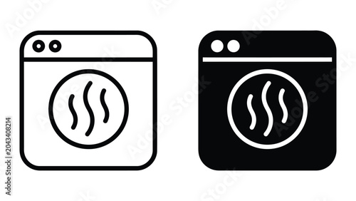 Dryer icon set in outline and solid glyph style vector