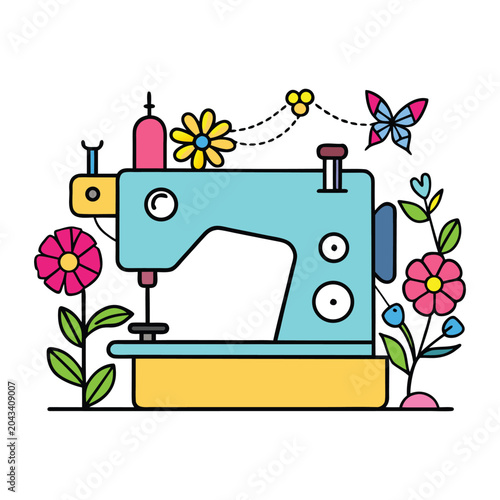 Fotografie A sewing machine is a versatile tool that stitches fabric quickly and accurately
