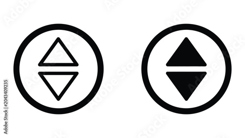 Bild auf Leinwand Elevator icon set in outline and solid glyph style vector