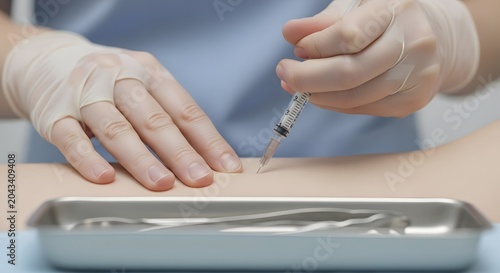 Medical professional preparing for injection.