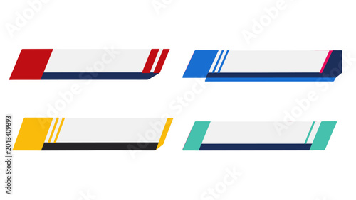 Cuadro en lienzo Colorful lower third banner templates for broadcast graphics