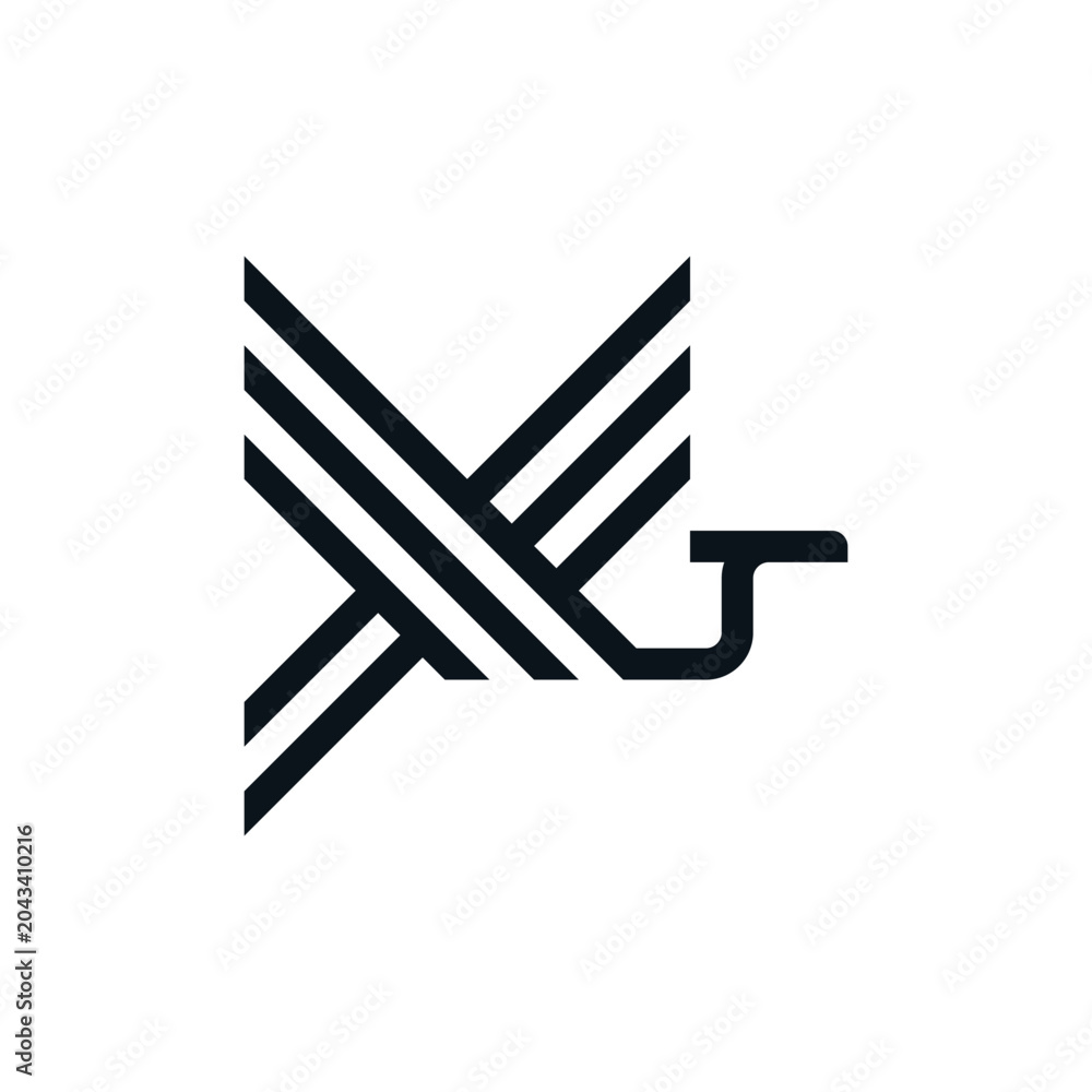Naklejka premium minimalist and simple lines of a flying stork logo vector