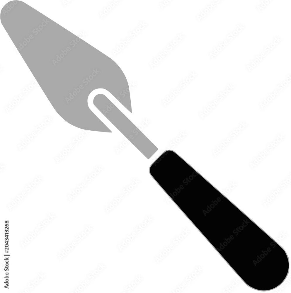 Fototapeta premium Flat Palette Knife Painting Tool Vector Icon