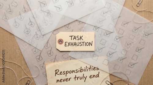 Task Exhaustion Tag and 'Responsibilities Never Truly End' Text