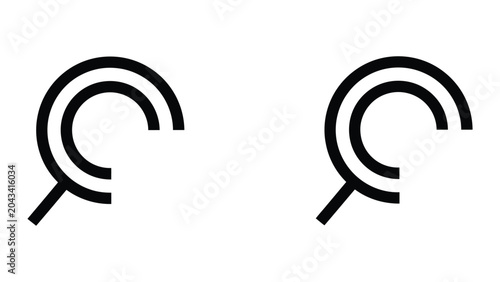 Search icon set in outline and solid glyph style vector