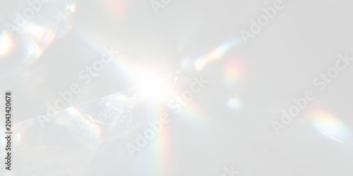 Bild auf Leinwand クリスタルガラスを通した虹色の光線を再現した透明オーバーレイPNG