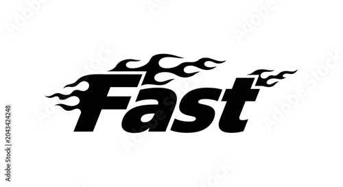 Fast speed flame text logo.