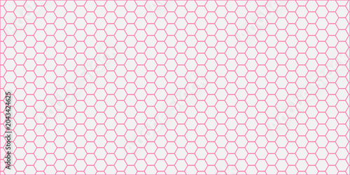 Foto Abstract pink hexagon honeycomb mesh vector background with geometric tessellati