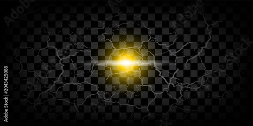 Tableau sur toile Lightning flash light thunder spark on transparent background
