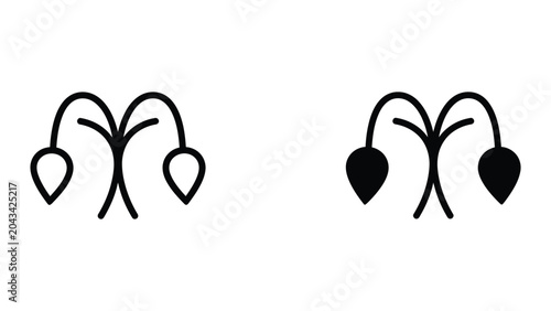 Bild auf Leinwand Wilting plant icon set in outline and solid glyph style vector