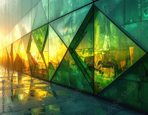 Futuristic blue digital wallpaper features a matrix pattern with light reflections in the glass and glowing lines, blending tech data with a grunge texture illustration