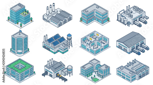 Bild auf Leinwand Industrial buildings and factory structures.