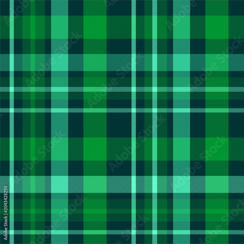 Classic plaid pattern in blue and green tones, ranging from deep blue, medium blue and soft greens.